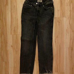 Free People We The Free Grey Denim Mom Jeans Size 27